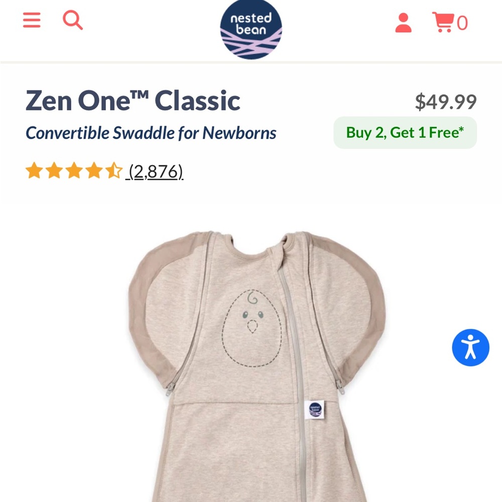 Nested Bean Zen One Classic Swaddle - Beige